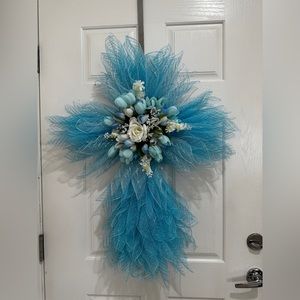 Handmade Deco mesh cross!